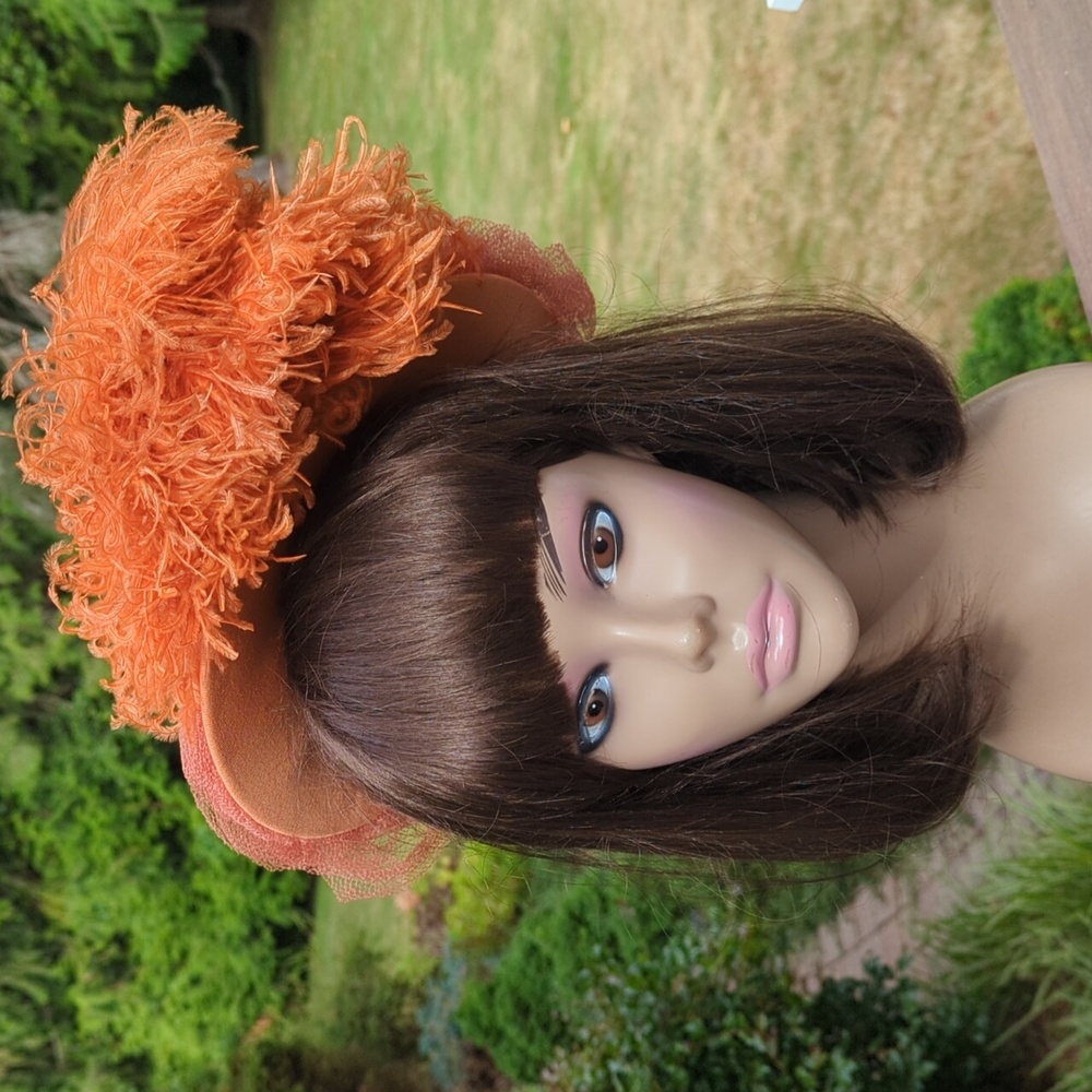 True Vintage 1940s Copper Ostrich Feather Tilt Hat